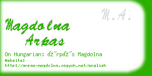 magdolna arpas business card